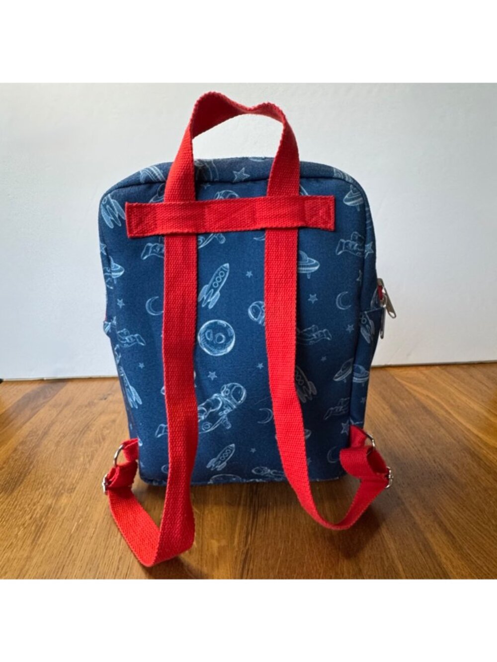 PLANETBOX Space Lunch Tote Bag Kids Backpack Blue Red Rockets Moon Planet Box - Picture 2 of 8